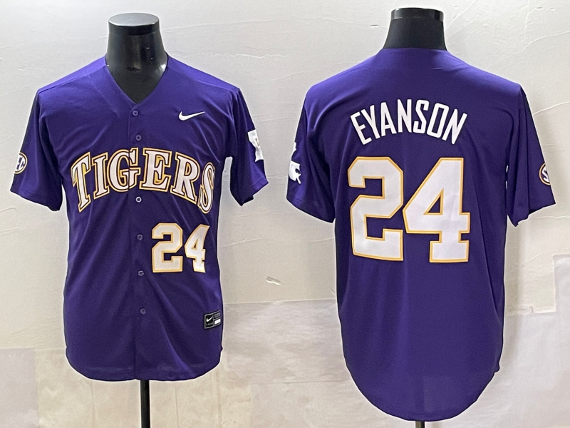 Men 2025 LSU Tigers #24 Eyanson blue Joint Name Nike NCAA 2025  Jersey style 4->ncaa teams->NCAA Jersey